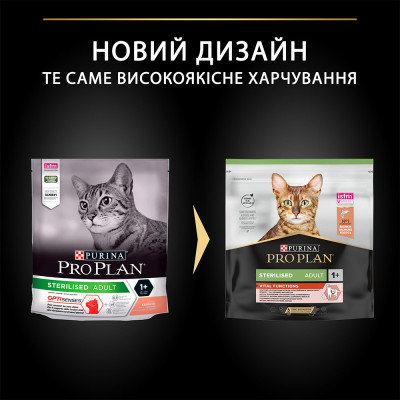Сухий корм для стерилізованих котів Pro Plan Sterilised Salmon 400 г (лосось) Сухий корм для стерилізованих котів Pro Plan Sterilised Salmon 400 г (лосось)