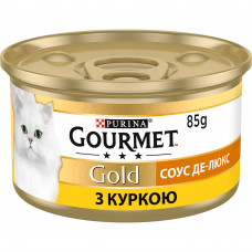 Вологий корм для котів Gourmet Gold Соус де-люкс 85 г (курка)