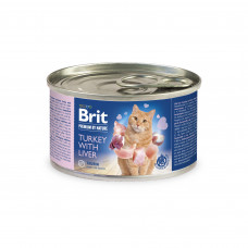 Вологий корм для котів Brit Premium Turkey & Liver 200 г (паштет з індичкою та печінкою)