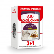 Вологий корм для вибагливих до запаху котів Royal Sensory Smell pouch у соусі 85г, 3+1 шт у подарунок