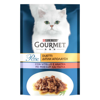Вологий корм для котів Gourmet Perle pouch 85 г (телятина та качка)