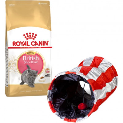 Сухий корм для кошенят породи британська короткошерста Royal Canin Kitten British Shorthair | 2 кг (домашня птиця) + Подарунок тунель-іграшка