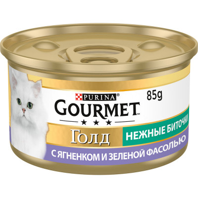 Вологий корм для котів Gourmet Gold Savoury Cake Lamb & Beans 85 г (ягня та боби)