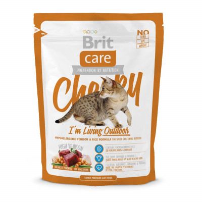 Сухий корм для котів, які живуть на вулиці Brit Care Cat Cheeky I am Living Outdoor 400 г (оленина та рис)