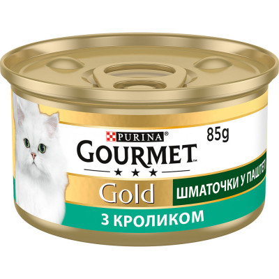 Влажный корм для кошек Gourmet Gold Pieces in Pate Rabbit 85 г (кролик)