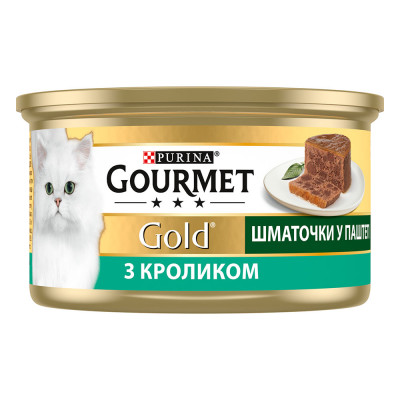 Влажный корм для кошек Gourmet Gold Pieces in Pate Rabbit 85 г (кролик) Влажный корм для кошек Gourmet Gold Pieces in Pate Rabbit 85 г (кролик)