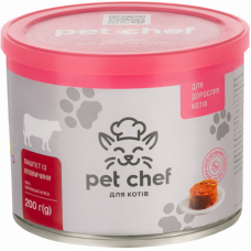 М'ясний паштет для дорослих котів Pet Chef 200 г (яловичина)