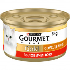 Вологий корм для котів Gourmet Gold Соус де-люкс 85 г (яловичина)