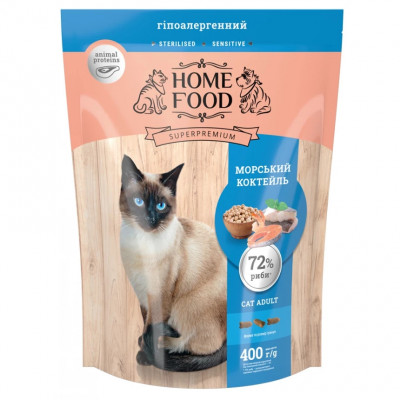 Сухой корм для котов Home Food Cat Adult Hypoallergenic grain-free 400 г - утиное филе и груша