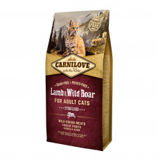 Сухий корм для стерилізованих котів Carnilove Cat Lamb & Wild Boar - Sterilised 6 кг (ягня та кабан)