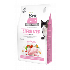 Сухий корм для стерилізованих котів з чутливим травленням Brit Care Cat GF Sterilized Sensitive 2 кг (кролик) 