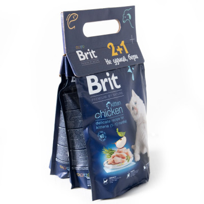 Сухой корм Brit Premium by Nature Cat Kitten 300 г, 2+1 шт Сухой корм Brit Premium by Nature Cat Kitten 300 г, 2+1 шт