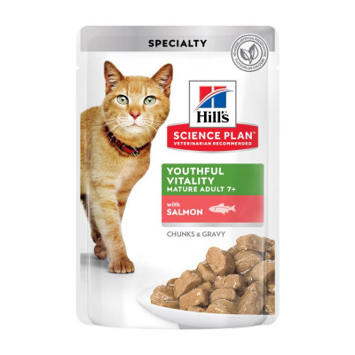 Вологий корм для котів Hills Science Plan Mature Adult 7+ Senior Vitality 85 г - лосось