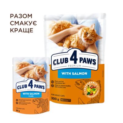 Вологий корм для котів Club 4 Paws Premium pouch 85 г - лосось Вологий корм для котів Club 4 Paws Premium pouch 85 г - лосось