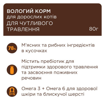 Вологий корм для котів із чутливим травленням Club 4 Paws Premium pouch 80 г (курка) Вологий корм для котів із чутливим травленням Club 4 Paws Premium pouch 80 г (курка)