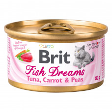 Вологий корм для котів Brit Fish Dreams 80 г (тунець, морква та горох)