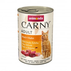 Вологий корм для котів Animonda Carny Adult Beef + Chicken| 400 г (яловичина та курка)