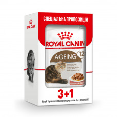 Вологий корм для літніх котів Royal Canin Ageing 12+ pouch 85г, 3+1 шт у подарунок (домашня птиця)