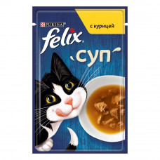 Вологий корм для кішок Felix Soup pouch 48 г - курка