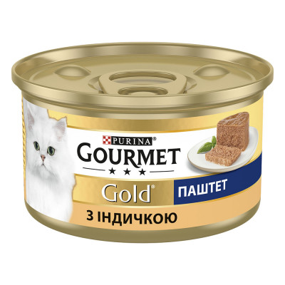 Вологий корм для котів Gourmet Gold Pate Turkey 85 г (індичка) Вологий корм для котів Gourmet Gold Pate Turkey 85 г (індичка)