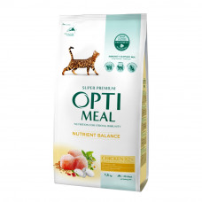 Сухий корм Optimeal Adult Cat Chicken для дорослих котів 1,5 кг (курка)