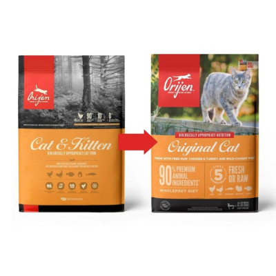 Сухий корм для кошенят та дорослих котів Orijen Original Cat 5,4 кг (асорті)