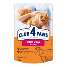 Вологий корм для котів Club 4 Paws Premium pouch 85 г - телятина