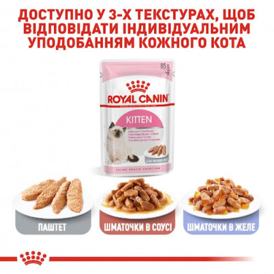 Вологий корм для кошенят Royal Canin Kitten Loaf pouch 85г, 3+1 шт у подарунок (домашня птиця) Вологий корм для кошенят Royal Canin Kitten Loaf pouch 85г, 3+1 шт у подарунок (домашня птиця)