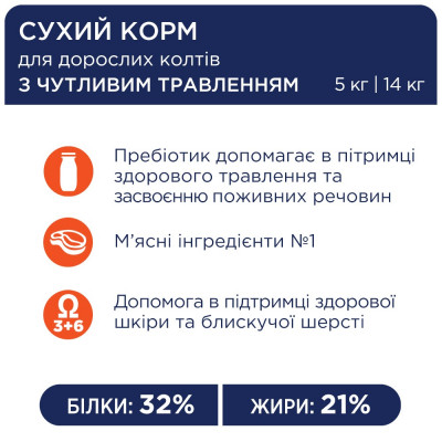 Сухий корм для котів із чутливим травленням Клуб 4 Лапи Premium 5 кг (курка) Сухий корм для котів із чутливим травленням Клуб 4 Лапи Premium 5 кг (курка)