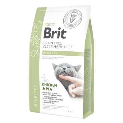 Сухой корм для кошек, при сахарном диабете Brit GF Veterinary Diet Diabetes 2 кг (курица)