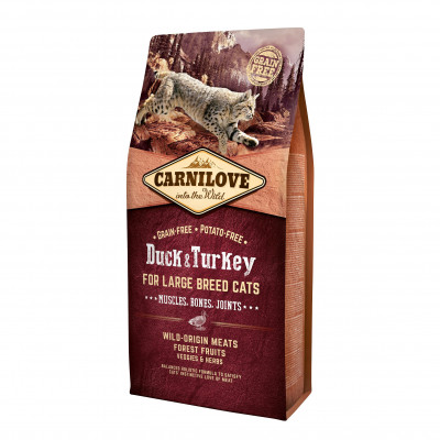 Сухой корм для кошек крупных пород Carnilove Cat Duck & Turkey Large Breed 6 кг (утка и индейка)