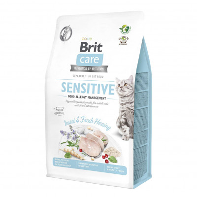 Сухий корм для котів з харчовою непереносимістю Brit Care Cat GF Insect 400 г (комахи та риба)