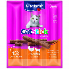 Ласощі для котів Vitakraft м'ясні палички 3 шт х 6 г (індичка та ягня)