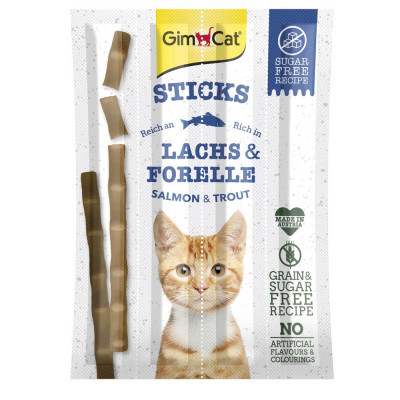 Ласощі для котів GimCat Sticks Lanchs & Forelle 4 шт. (лосось та форель)