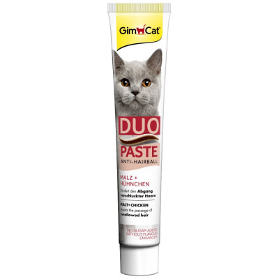 Ласощі для котів GimCat Anti-Hairball Duo-Paste Chicken + Malt 50 г (для виведення шерсті) Ласощі для котів GimCat Anti-Hairball Duo-Paste Chicken + Malt 50 г (для виведення шерсті)
