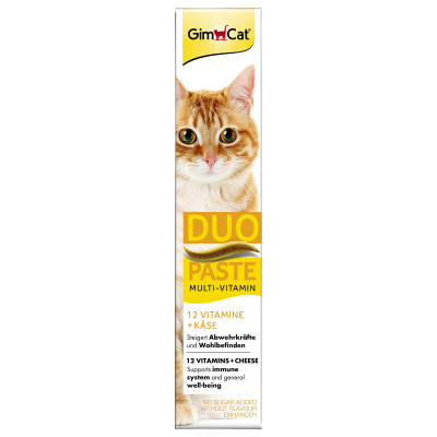Ласощі для котів GimCat Multi-Vitamin Duo-Paste Cheese + 12 Vitamins 50 г (мультивітамін)