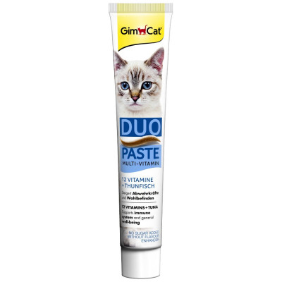 Ласощі для котів GimCat Multi-Vitamin Duo Paste Tuna + 12 Vitamins 50 г (мультивітамін) Ласощі для котів GimCat Multi-Vitamin Duo Paste Tuna + 12 Vitamins 50 г (мультивітамін)