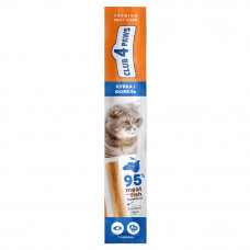 Ласощі для котів Club 4 Paws м'ясна паличка 5 г (курка та форель)