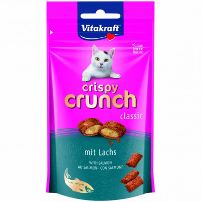 Ласощі для котів Vitakraft Crispy Crunch подушечки 60 г (лосось)