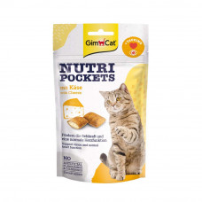 Вітамінні ласощі для котів GimCat Nutri Pockets Сир + Таурин 60 г (для очей та сердця)