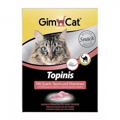 Ласощі для котів GimCat Topinis 180 шт. (творог)