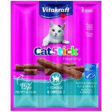 Ласощі для котів Vitakraft м'ясні палички 3 шт х 6 г (камбала та Омега-3)
