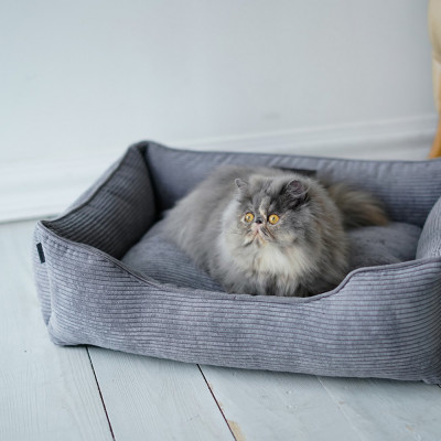 Лежак для котів Harley and Cho «Dreamer Gray» velvet розмір S 60 x 45 см (сірий) - cts Лежак для котів Harley and Cho «Dreamer Gray» velvet розмір S 60 x 45 см (сірий) - cts