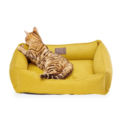 Лежак для котів Harley and Cho «Dreamer Mustard» розмір M 70 х 50 см (жовтий) - cts