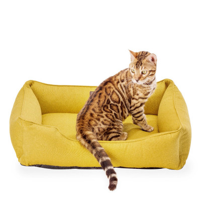Лежак для котів Harley and Cho «Dreamer Mustard» розмір M 70 х 50 см (жовтий) - cts