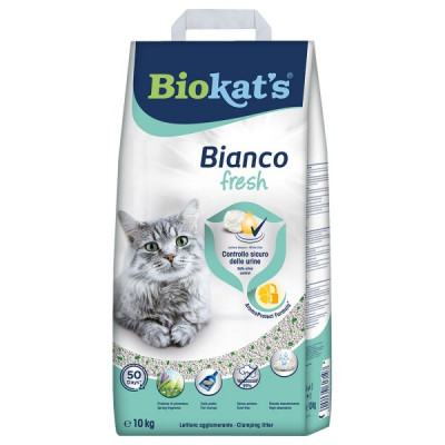 Наповнювач туалета для котів Biokat's Bianco Fresh 10 кг (бентонітовий)