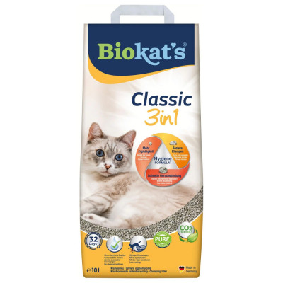 Наповнювач туалета для котів Biokat's Classic 3in1 10 л (бентонітовий)