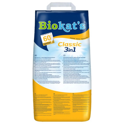 Наповнювач туалета для котів Biokat's Classic 3in1 18 л (бентонітовий) Наповнювач туалета для котів Biokat's Classic 3in1 18 л (бентонітовий)
