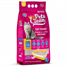 Наповнювач туалету для котів Pets Clean Baby Powder 5 л (бентонітовий)