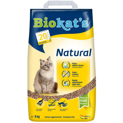 Наповнювач туалета для котів Biokat's Natural 5 кг (бентонітовий)